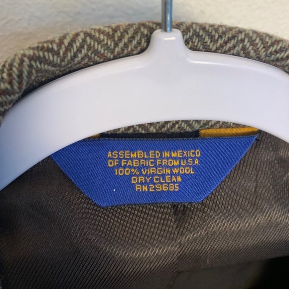 Vintage Pendleton Mens 50L Wool Tweed Blazer Suede Elbow Patches Jacket - Picture 8 of 13